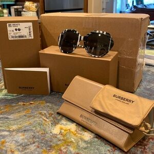 Authentic black and white Burberry glasses